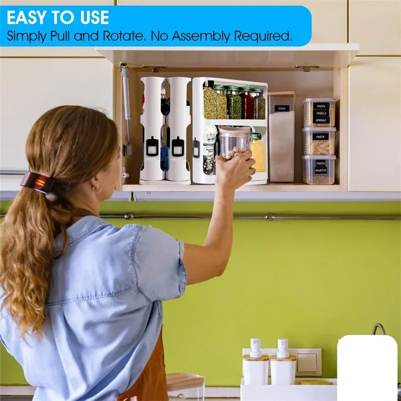 Multi-layer Storage Rotating Rack, Storage Rack Cabinet, Food Storage Rack, Pull-out Rotating Spice Rack, Spice Rack