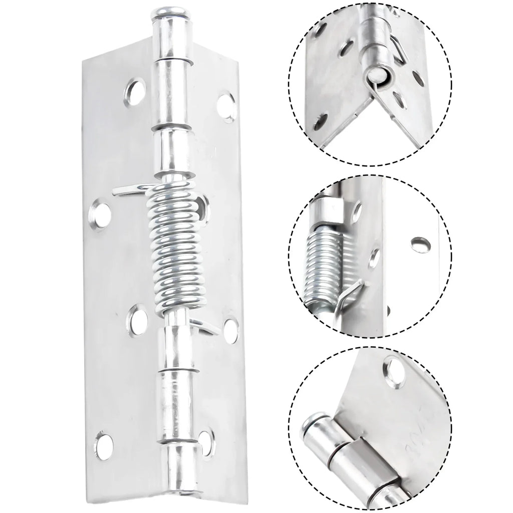 2pcs Self Closing Spring Door Hinge Stainless Steel Hinge For Cabinets Door Closer Automatic Rebound Hinge Furniture Hardware