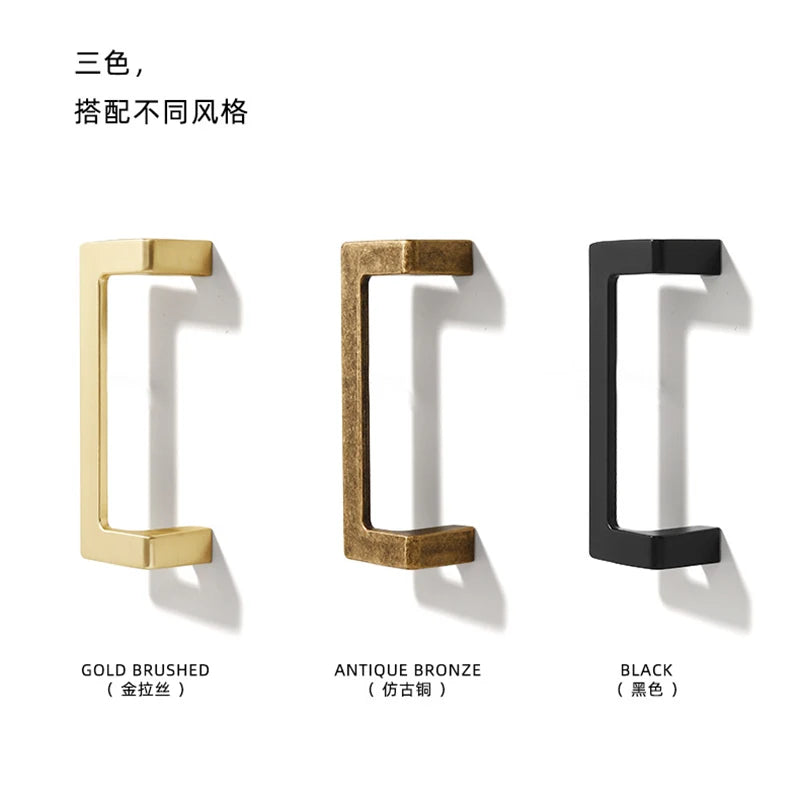 Modern minimalist cabinet doors, square pair handles, Nordic wine cabinets, shoe cabinets, wardrobe doors, antique handles, draw
