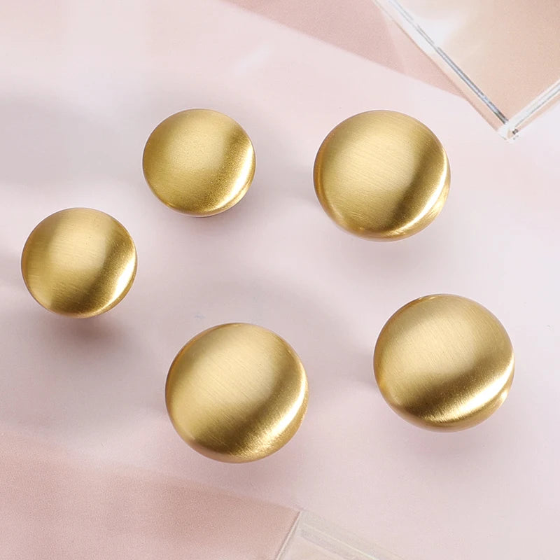 Brass Round Ball Furniture Handles Drawer Knobs Cabinet Gloden Wardrobe Door Pulls  Modern Minimalist Bathroom cabinet