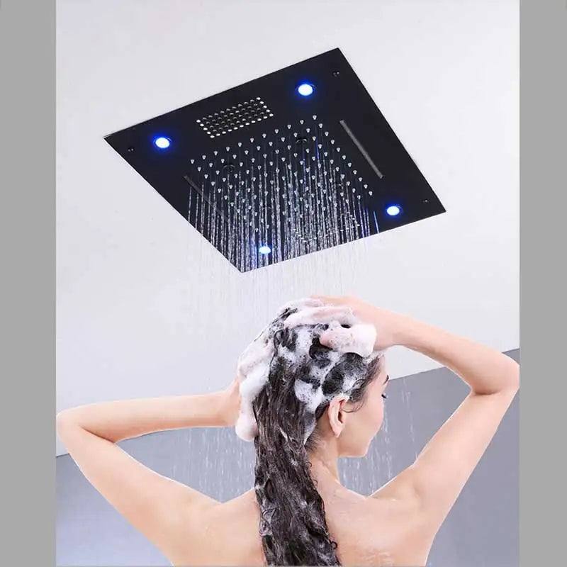 Popular Bathroom Accessories LED Shower Head Set Smart Music Shower Head Faucet Rainfall Waterfall Mist Bathroom Spray Shower