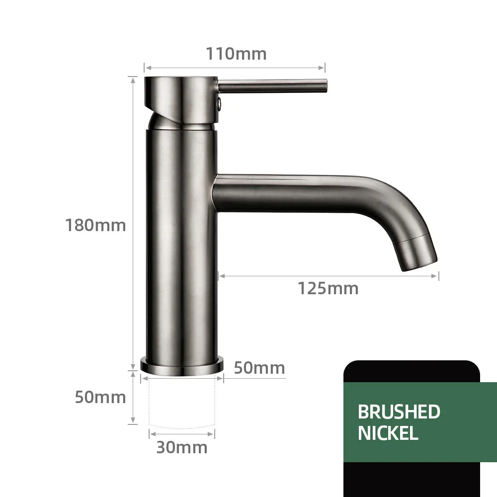 Brushed Gold Basin Faucet Solid Brass Hot And Cold Water Basin Mixer Sink Tap Deck Mounted Bathroom Taps