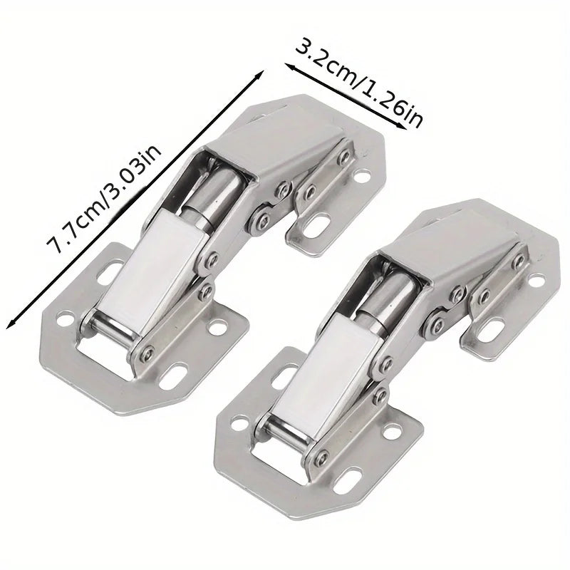 4/6PCS 90 Degree Steel Cabinet Hinges No-Drilling HoleHydraulic Buffer Hinge Kitchen Cabinet Cupboard Hinges Furniture Hardware