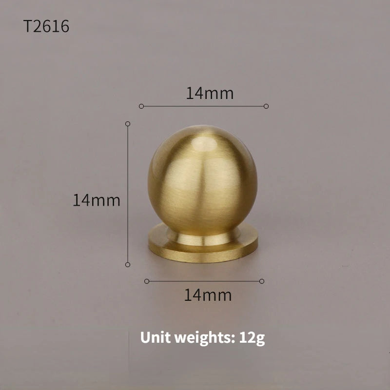 Home Wardrobe Door Pull Round Solid Brass Pulls Antique Cabinet Drawer Small Handles Modern Furniture Handles Single Hole Knobs