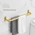 Bathroom Accessories Brushed Gold Space Aluminum Towel Rack Shelf European Hardware Pendant Set Storage Bar Paper Holders