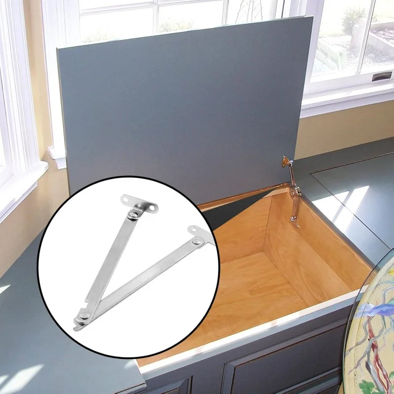 2Pcs/Set Stainless Steel Cabinet Cupboard Furniture Doors Close Lift Up Stay Hinge Lid Support Hinges Kitchen Door Soft Closer