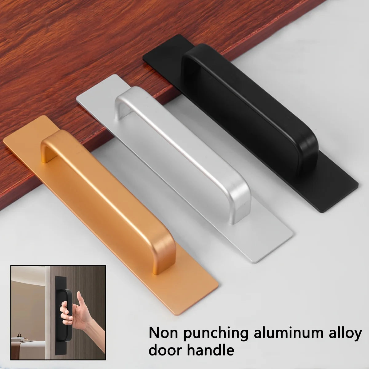 Adhesive Cabinet Handles Plus - Stainless Steel No-Drilling Easy Installation Handles For Cabinet Door Window Drawer & Refrigera