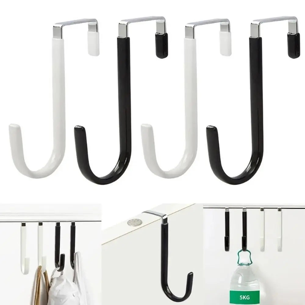 Towel Coats Hangers Nonstick Non-punching Over The Door Hooks Rubber Prevent Scratches Hanging Organizer Clothes Storage Holder