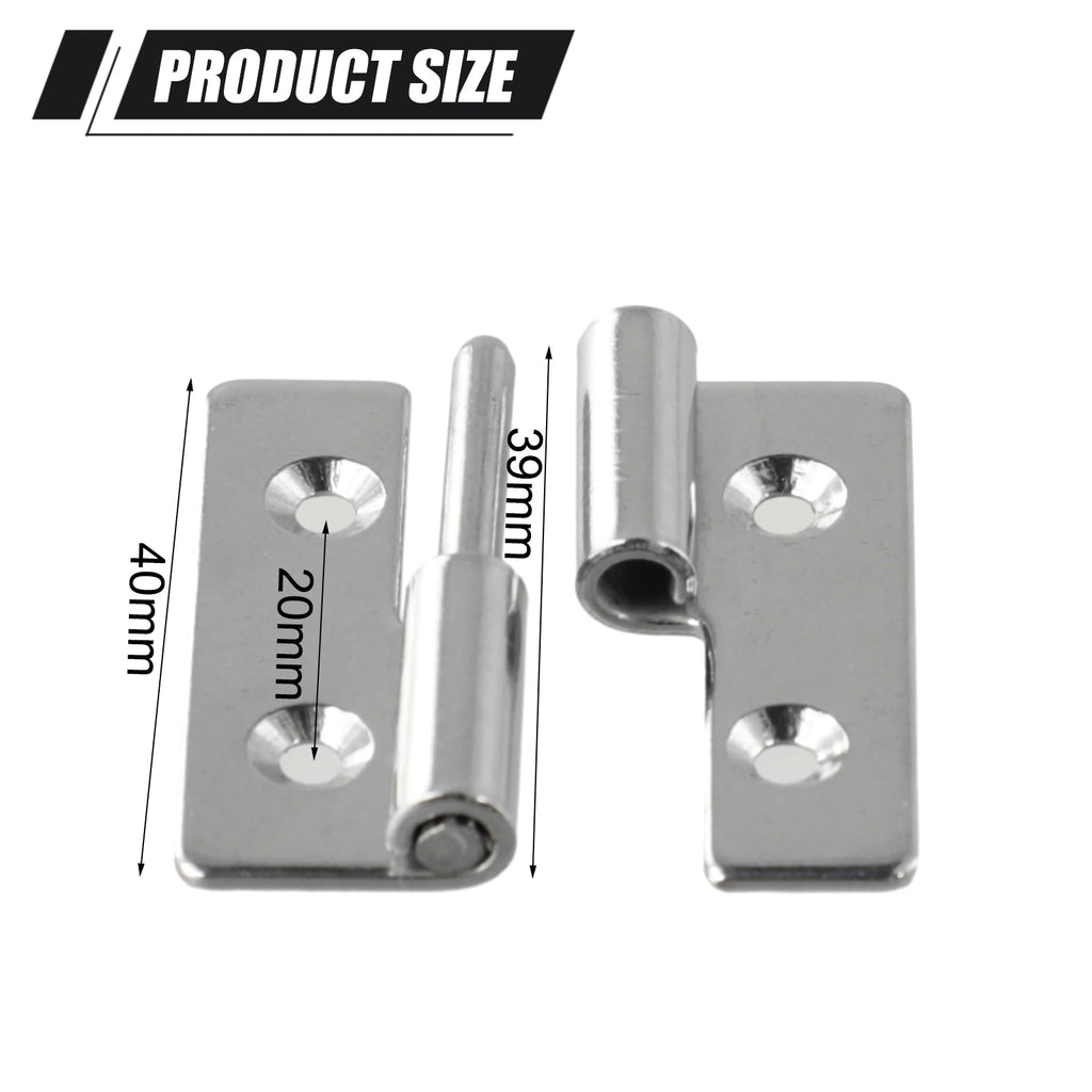Detachable Hinge Slip Joint Flag Lift Off 40*30*1.5mm Demountable Door Stainless Steel Removable Hinge Heavy-duty Swing Hinge