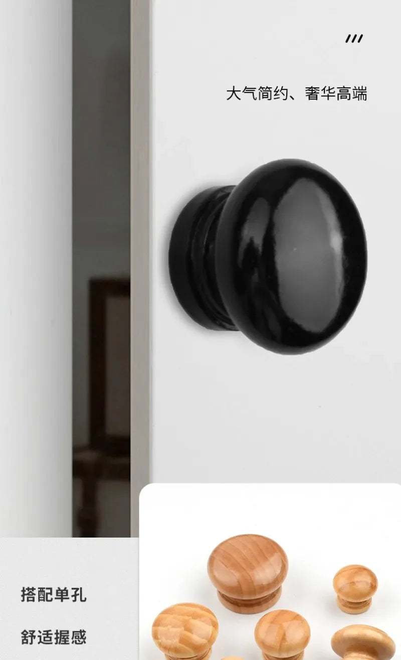 5Pcs Wood Cabinet Drawer Wardrobe Knobs Wooden Furniture Handles Cabinet Knobs and Handles Kitchen Door Pulls Furniture Hardware