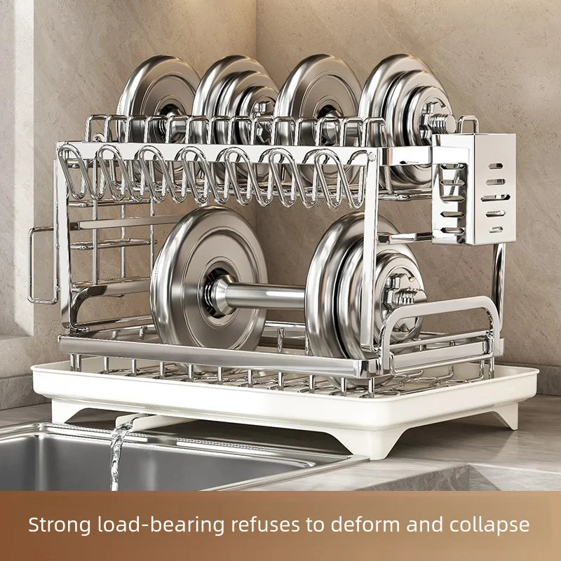 304 stainless steel kitchen storage rack, bowl and plate storage box, draining rack, multifunctional home storage rack for bowls