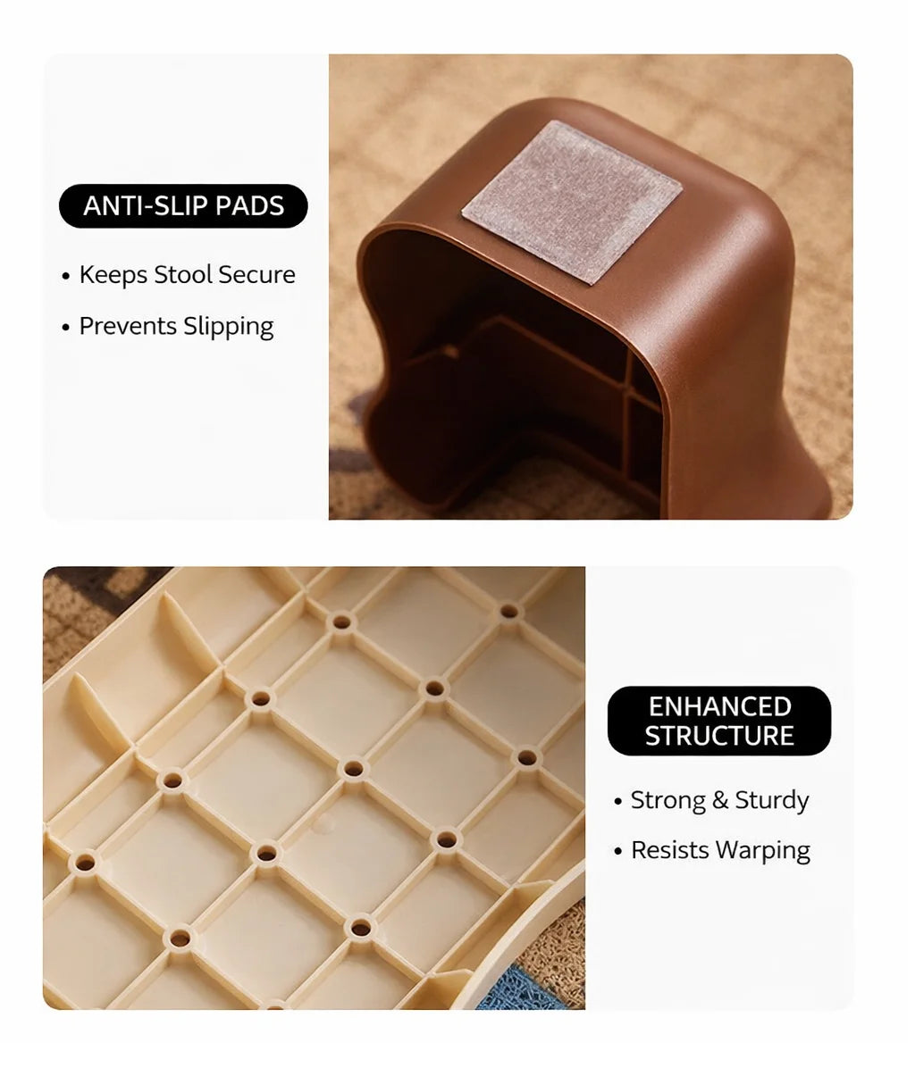 Bathroom Step Stool, Toilet Squat Stool with Non-Slip Design,Portable Foot Rest for Adults & Kids,Practical Bathroom Accessories