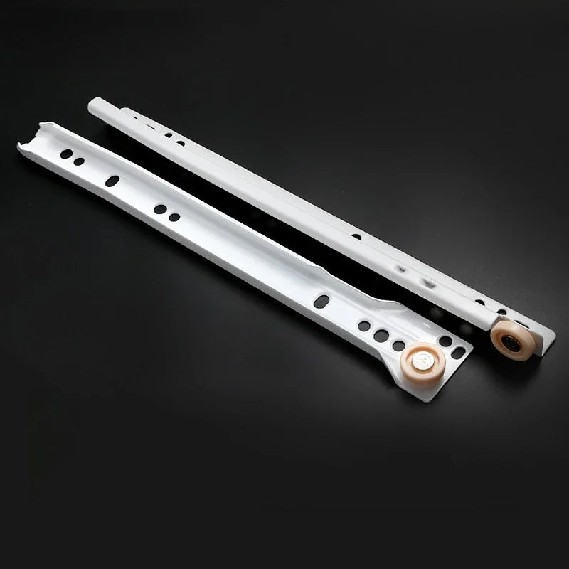 1 Set Heavy-Duty Drawer Track Slides - Dual-Rail Reinforced for Computer/Table/Clothing/Keyboard Drawers (Furniture Hardware)