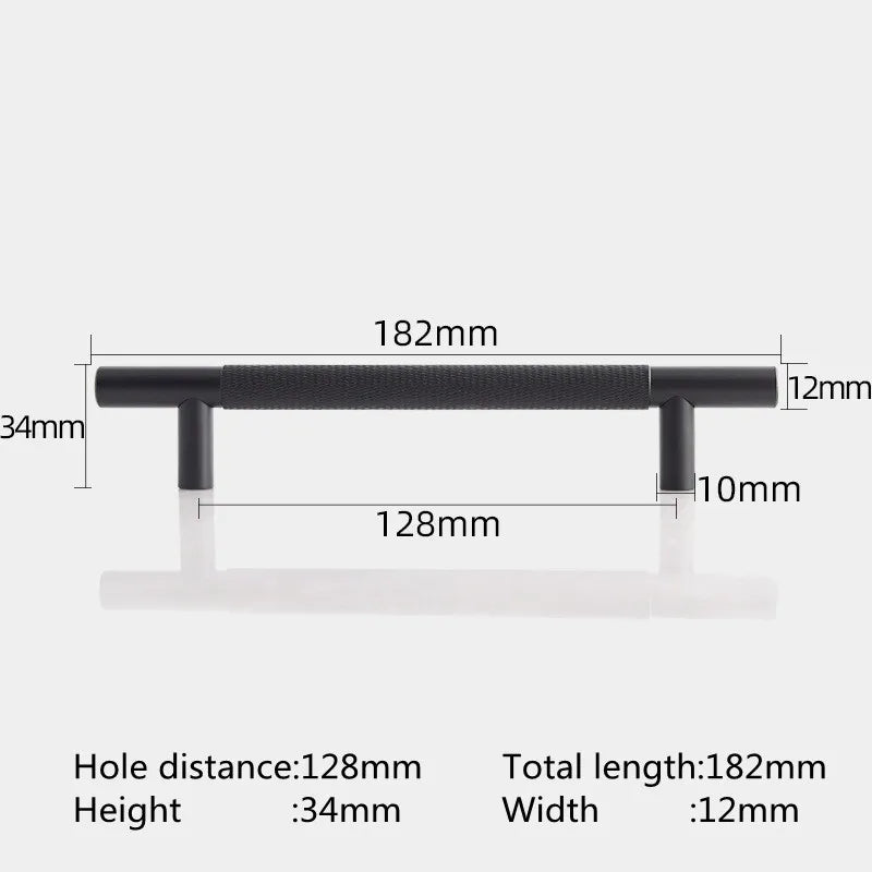 KK&FING Round Rod Knurled Carved Aluminum Alloy Furniture Door Handle Cupboard Wardrobe Door Pulls Cabinet Drawer Knobs Hardware