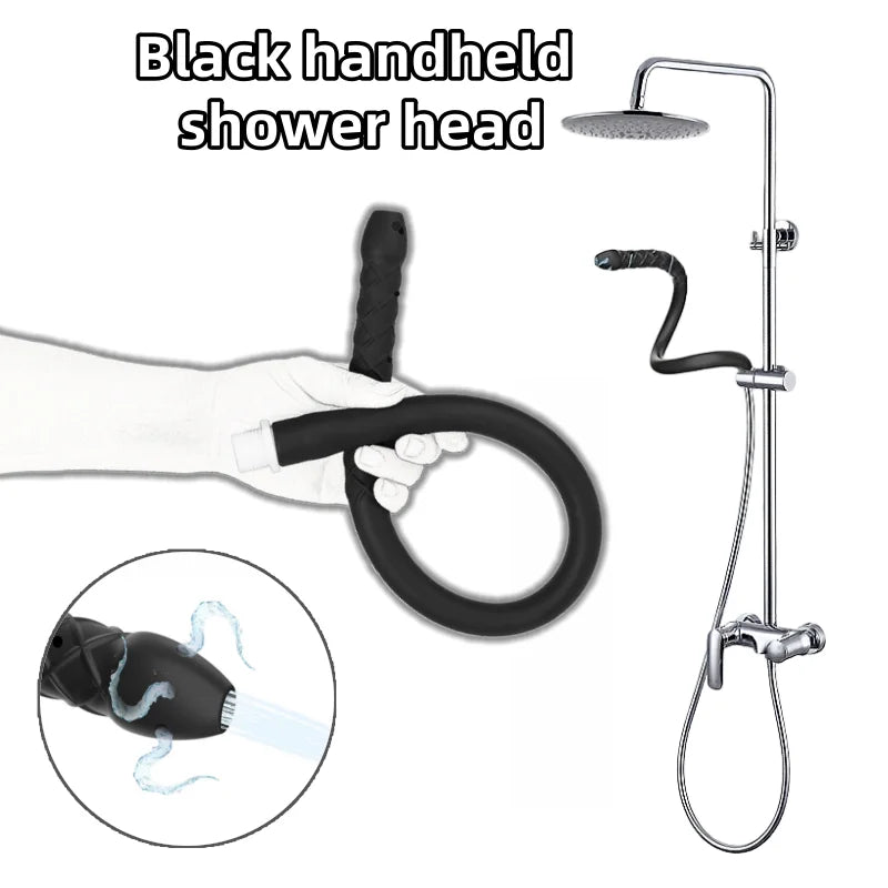 Bathroom Accessories Black Handheld Showerhead Soft Tube Anti Fall and Crack Gym Home Bathroom Universal New Porous Shower
