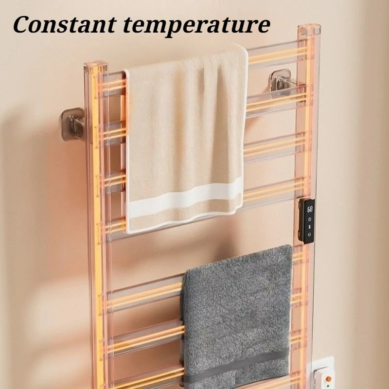 Bathroom Electric Towel Rack Aluminum Waterproof Touch Screen Thermostatic Heating Towel Rack Household Bathroom Accessories