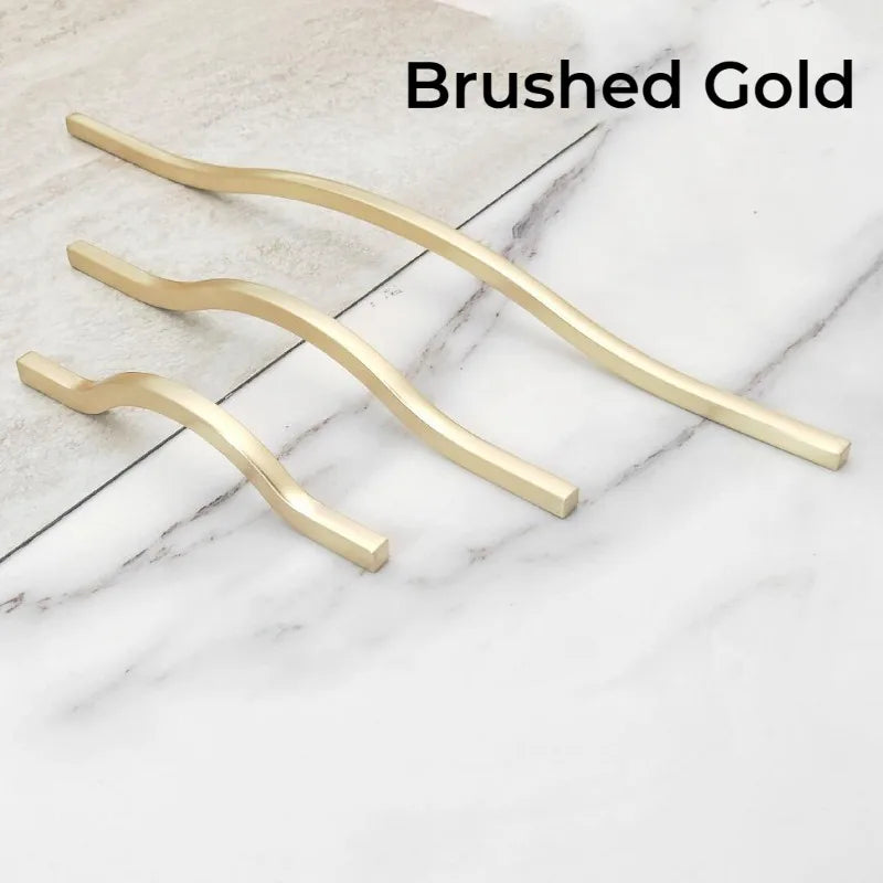 Nordic Handles for Cabinets and Drawers Kitchen Furniture Handles Modern Luxury Gold Wardrobe Drawer Handle Cabinet Door Handle