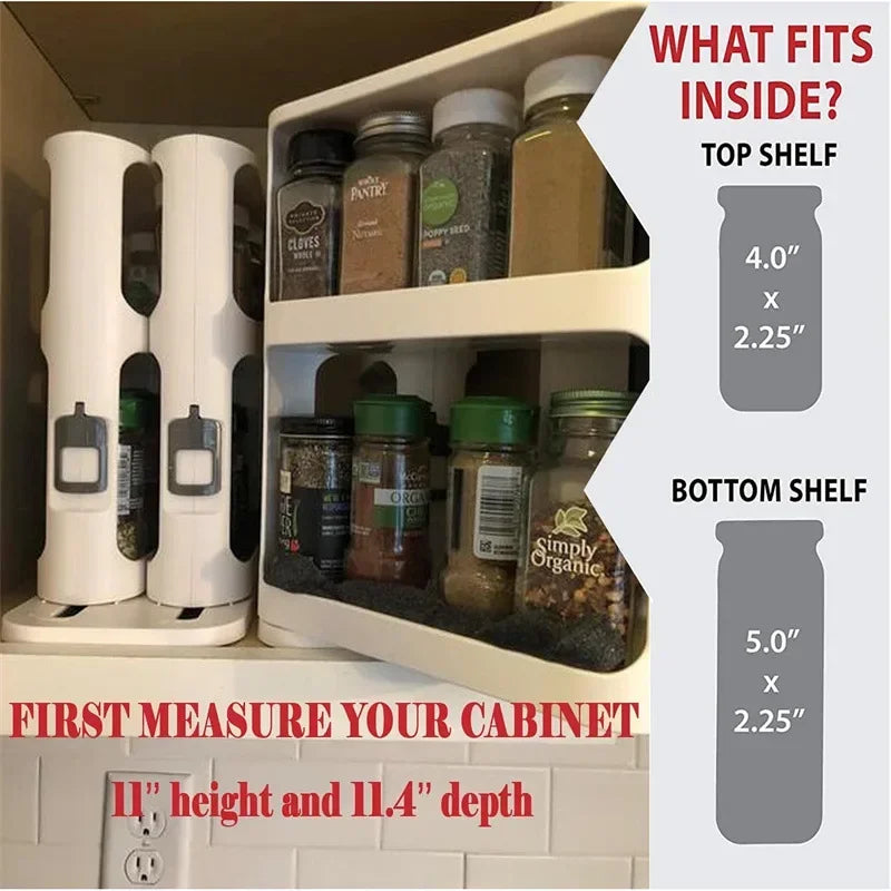 Multi-layer Storage Rotating Rack, Storage Rack Cabinet, Food Storage Rack, Pull-out Rotating Spice Rack, Spice Rack