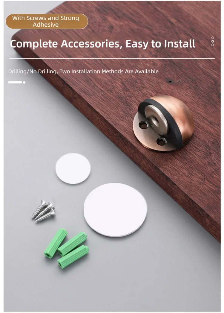 New No-Drill Magnetic Door Stopper - Silicone Anti-Collision Buffer for Glass & Bedroom Doors, Windproof Floor Mount