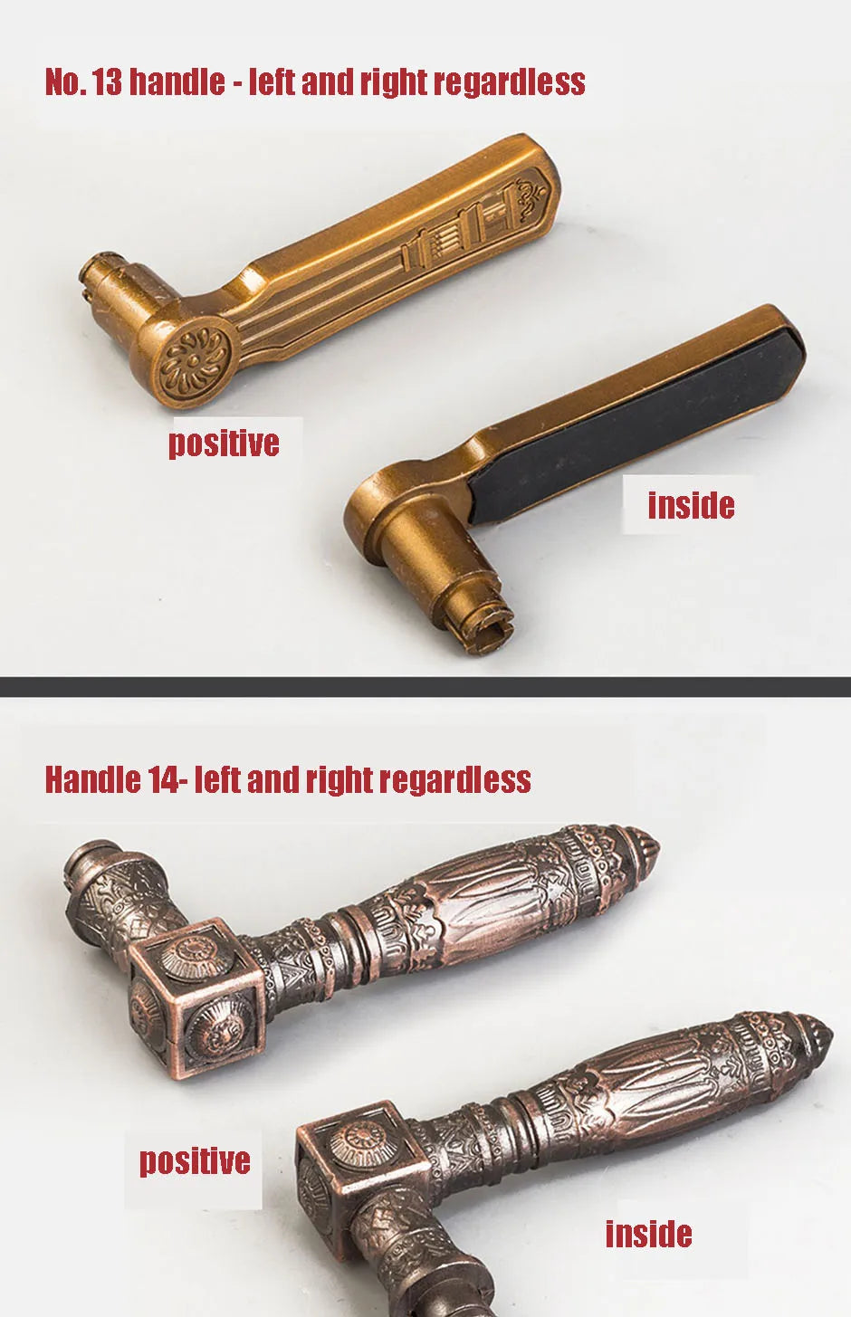 Solid Handle For Anti-theft Door Durable Non Rusting  Thickened Material Household Door Room Bedroom Universal Handle