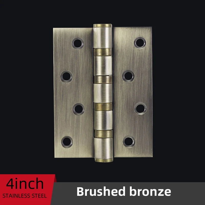 stainless steel Mute Hinge Room Door 4 Inch Bearings Hinges 3mm Thick Heavy Doors Strong Load Bearing Gemel Furniture Hardware