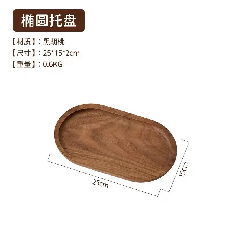 Large round Wooden Food Tray Serving Plate Waterproof l Wood Dert Plate Fruit Tray Wood Crt Decorative Item