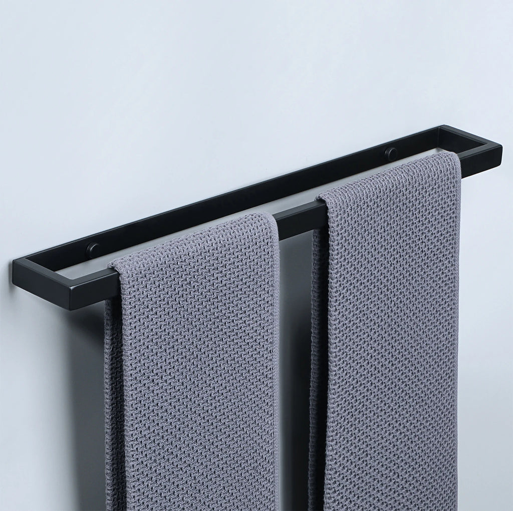 Bathroom Hardware Black Bath Robe Hook Towel Rail Bar Rack Bar Shelf Tissue Paper Holder Bathroom Accessories