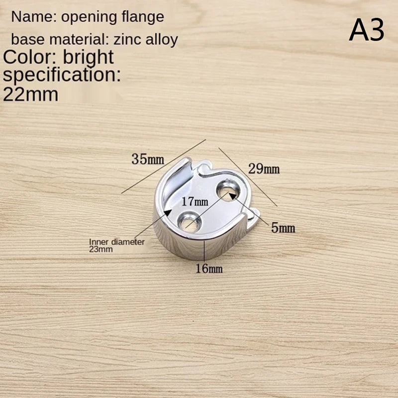 Aluminum Flange Seat Wardrobe Hanger Rod Tube Hook Fixed Support Bracket Seat Fixing Hardware Accessories Curtain Rod
