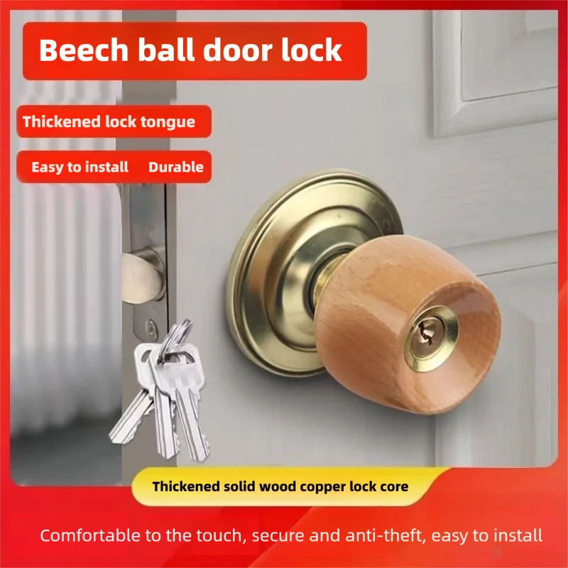 New Stainless Steel Round Ball Door Knobs Handle Passage Entrance Lock Entry for Bedrooms Living Rooms Hardware Accessories