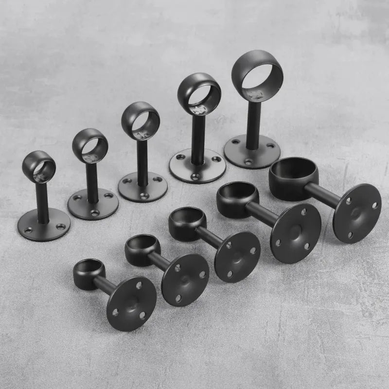 4Pcs 16/19/22/25/32mm Wardrobe Hanger Pipe Bracket Steel Flange Tube Holder for Clothes Curtain Rod Ceiling Fixed Support Clamps