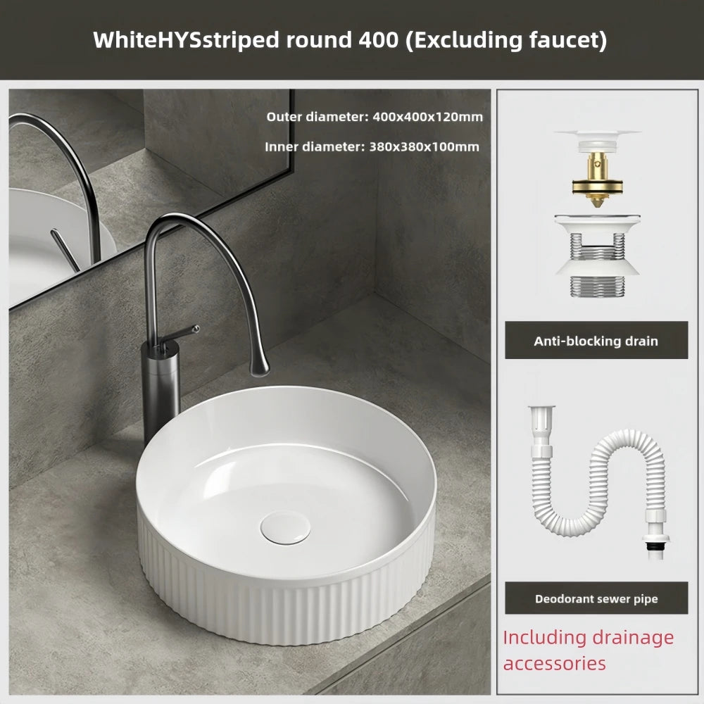 1 modern ceramic bathroom large sink, bathroom sink, modern home vanity basin (excluding faucet), suitable for balcony bathroom,