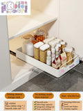 Non Perforated Kitchen Pull-out Shelf，Kitchen Storage Rack with Sliding Rails，Drawer Storage Tray，Cabinets Organizer，spice Rack