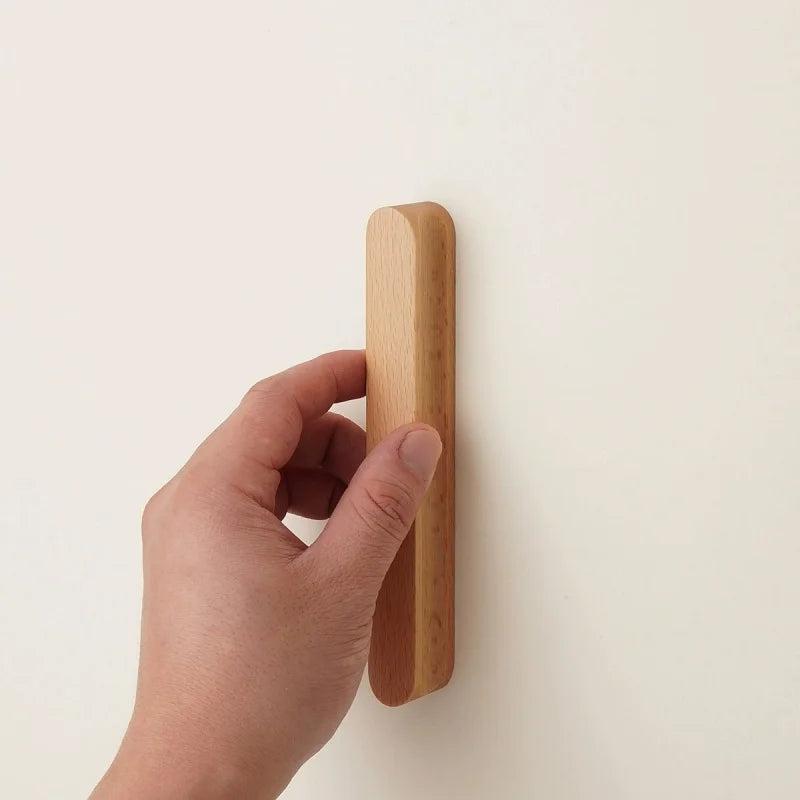 Modern Nordic Solid Wood Cabinet Handles Eco-Friendly Child-Safe Drawer Pulls for Kids Room Furniture Wooden Cabinets Pull