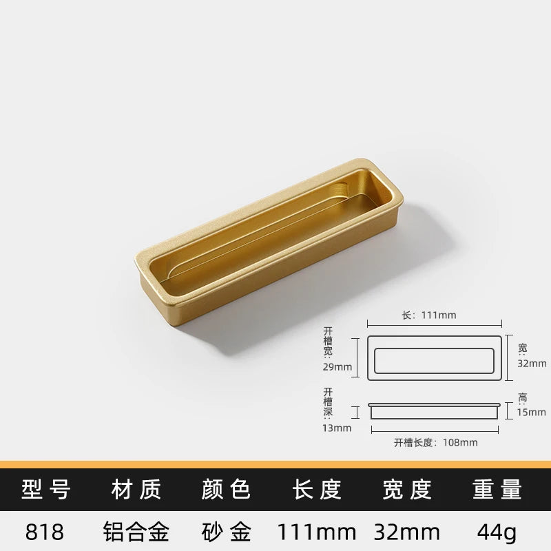 Simple modern drawer cabinet door shoe cabinet concealed built-in closet door slotted invisible sliding door handle