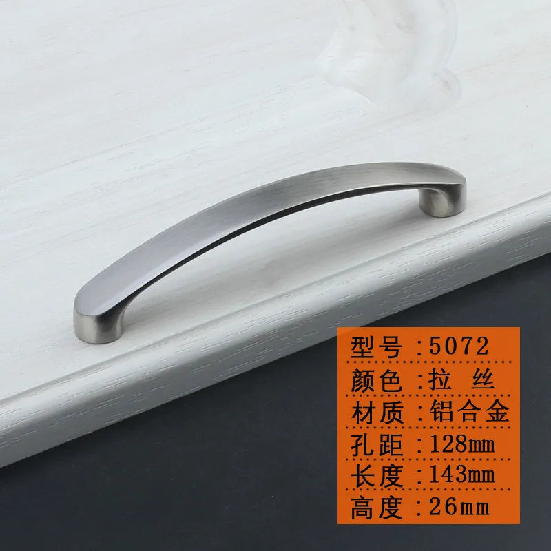 Cabinet Handles Knobs Aluminum Alloy Door Kitchen Knobs Brushed Cabinet Pulls Drawer Modern Furniture Handle Hardware