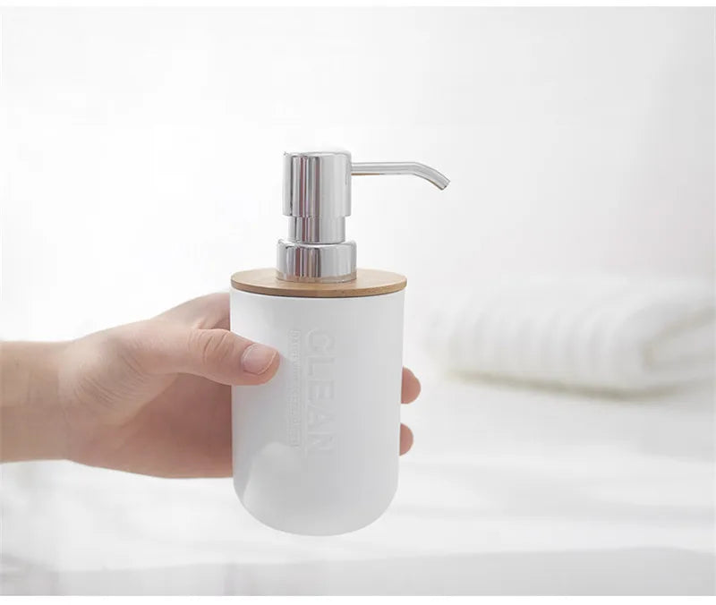 Bamboo Bathroom Accessories Toilet Brush Toothbrush Holder Gargle Cup Soap Holder Lotion Dispenser Bathroom Essential Accessory