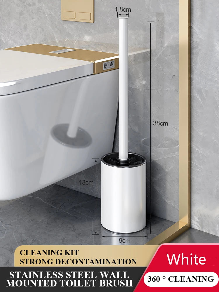 Bathroom Toilet Brush Holder Floor Standing Stainless Steel Toilet Brush WC Cleaning Vertical Bathroom Accessories