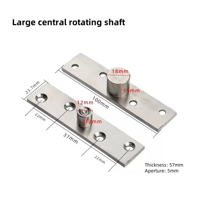 Stainless steel door rotating shaft hinge, 360° rotation, hidden rotating door hinge, furniture hardware
