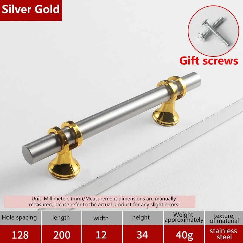 Modern Black Gold Cabinet Handles - Solid Drawer Knobs For Kitchen Furniture With Zinc Alloy Material