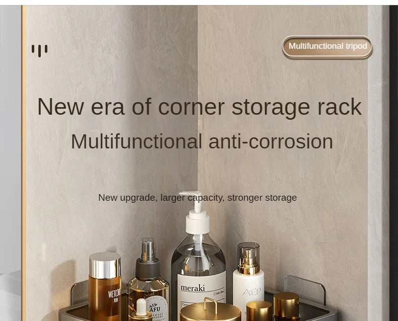 2PCS Bathroom Shelves Kitchen Storage Organizer Plastic Shampoo Rack Shower Shelf Bathroom Accessories No Drill Shelf