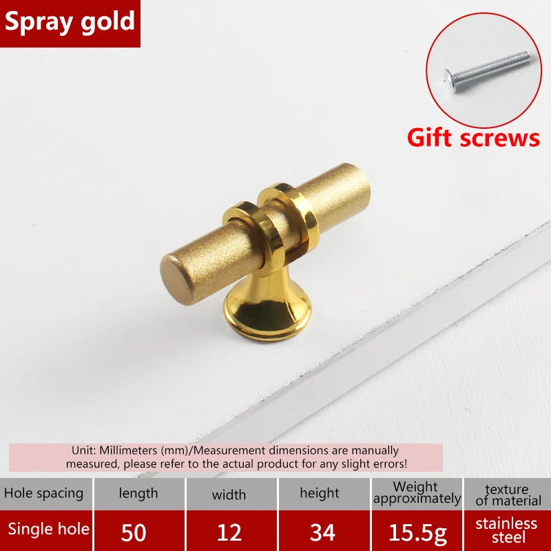 Modern Black Gold Cabinet Handles - Solid Drawer Knobs For Kitchen Furniture With Zinc Alloy Material