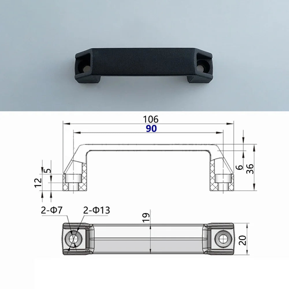 2PCS Cabinet Pulls Handles Furniture Handles Drawer Knob Black Plastic Industrial Cabinet Handles Wardrobe Knobs Hardware