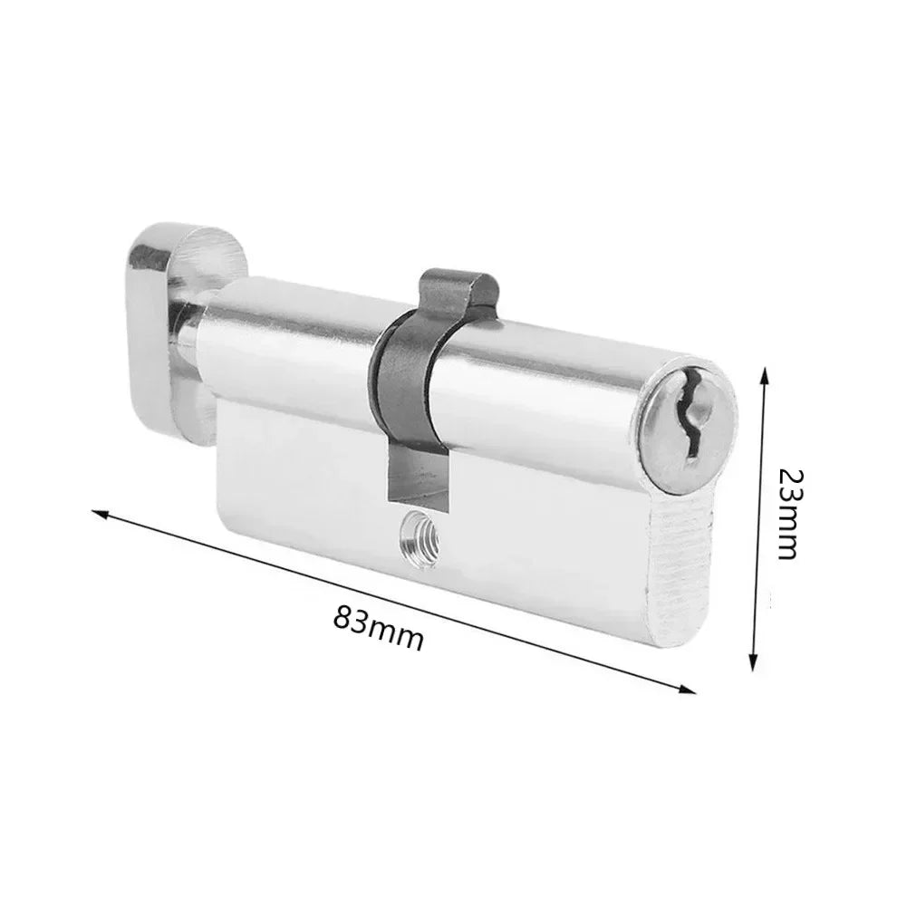 Door Lock Cylinder With 3 Keys Entrance Aluminum Door Lock Home Security Interior Bedroom Lock Cylinder