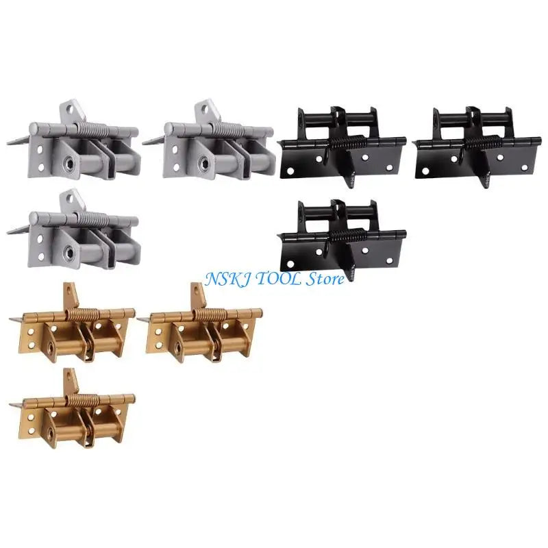 L8RC 3Pcs Closing Spring Door Hinge 90 Degree Positioning Automatic Door Closers Hinge Hardware for Wood Door Cabinet