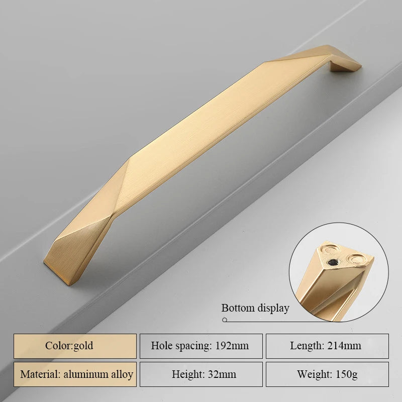 Modern Simple Geometric Design Golden Cabinet Handles Gray Drawer Knobs Kitchen Cupboard Door Handles Furniture Handles Hardware