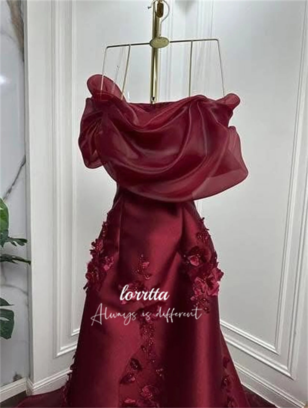 Lorrtta Party Dress Deep Red Elegant Evening Fishtail Cut Prom Womens Dresses for Special Occasions Robes De Cocktail Customized