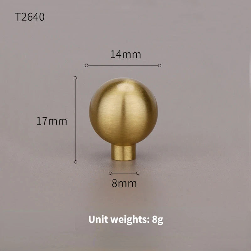 Home Wardrobe Door Pull Round Solid Brass Pulls Antique Cabinet Drawer Small Handles Modern Furniture Handles Single Hole Knobs