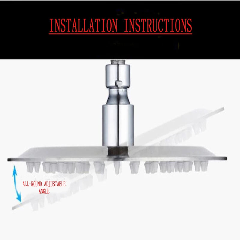 6/8/10 Inch Ultra-thin Waterfall Shower Heads Stainless Steel High Quality Square Round Portable Practical Rainfall Shower Head