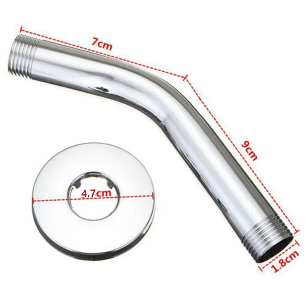 Bathroom Rainfall Shower Head Silver Chrome Water Saving Extension Shower Arm Bathroom Accessories Faucet Replacement