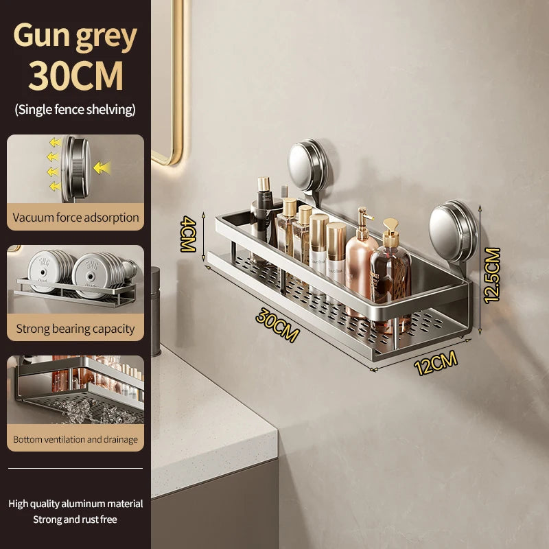 Bathroom,Suction Cup Storage Rack, Non Perforated Toilet, Washbasin, Washbasin, Wall Storage Rack
